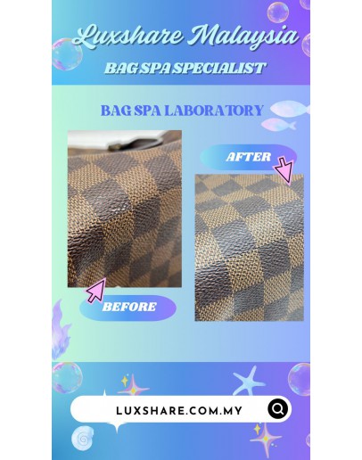 LOUIS VUITTON SPEEDY 25 DAMIE EBENE WITH STRAP'' BAG SPA SERVICE AND LEATHER TREATMENT''