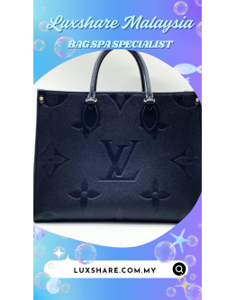 LOUIS VUITTON MM ON THE GO IN BLACK EMPREINTE LEATHER "BAG SPA SERVICE AND LEATHER TREATMENT "