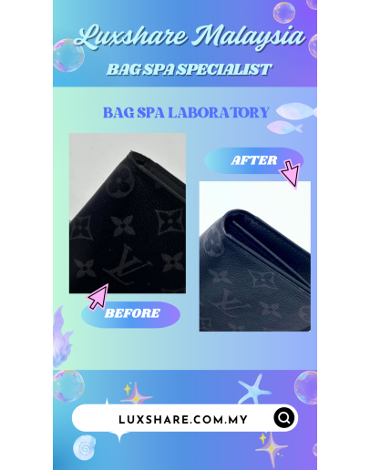 LOUIS VUITTON LONG WALLET IN MONOGRAM ECLIPSE "TOUCH UP AND BAG SPA SERVICE"