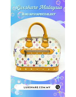 LOUIS VUITTON MM ALMA WHITE MONOGRAM MULTICOLOR" NANO RESTORE AND BAG SPA SERVICE"