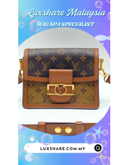 LOUIS VUITTON DAUPHINE IN REVERSE MONOGRAM CANVAS WITH STRAP" OIL EDGE REPLACEMENT AND BAG SPA SERVICE"