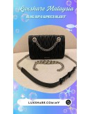 MIU MIU BLACK MATELASSE QUILTED LEATHER CLUB SHOULDER BAG (NANO RESTORATION,CHAIN REPLACEMENT)