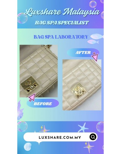 MICHAEL KORS WHITE LEATHER QUILTED TRIBECA SHOULDER BAG (BAG SPA CLEANING,COLOR TOUCP UP)