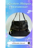 MICHAEL KORS PEBBLED LEATHER SHOULDER BAG IN BLACK (BAG SPA CLEANING, LEATHER REPLACEMENT)