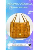 MCM LARGE AREN VISETOS-PRINT LEATHER SHOULDER BAG IN COGNAC BROWN ( BAG SPA CLEANING, TREATMENT&CARE)