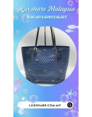 FAURE LE PAGE DAILY BATTLE TOTE BAG IN BLUE SCALE CANVAS (BAG SPA CLEANING,COLOR TOUCP UP)