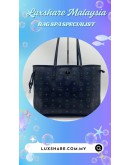 MCM VISETOS COATED CANVAS SHOPPER TOTE IN BLACK (BAG SPA CLEANING,COLOR TOUCP UP)