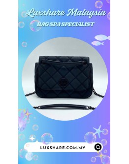 TORY BURCH WILLA CHAIN TOP HANDLE CROSSBODY BAG IN MATTE BLACK (BAG SPA CLEANING,HARDWARE REPLACEMENT)