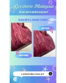 MAROON QUILTED LEATHER HANDBAG (BAG SPA CLEANING,COLOR TOUCH UP)