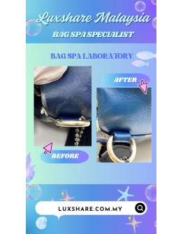 KARL LAGERFELD JEANS GRAFFITI-PRINT BELT BAG IN BLUE (NANO RESTORATION,HARDWARE POLISH)