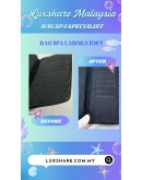 PEDRO FULL-GRAIN LONG LEATHER WALLET IN BLACK (BAG SPA CLEANING,OIL EDGE)