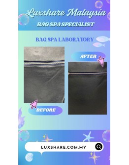 FAUX LEATHER BACKPACK ZIPPED POCKET (BAG SPA CLEANING,COLOR TOUCP UP)