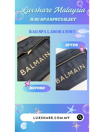 BALMAIN SHOULDER BAG (NANO RESTORATION, ZIP REPLACEMENT)