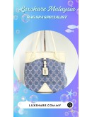 CELINE MACADAM DENIM TOTE BAG WITH LEATHER TRIM ( BAG SPA CLEANING, NANO RESTORATION)