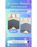 CELINE MACADAM DENIM TOTE BAG WITH LEATHER TRIM ( BAG SPA CLEANING, NANO RESTORATION)