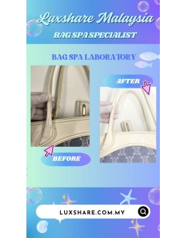 CELINE MACADAM DENIM TOTE BAG WITH LEATHER TRIM ( BAG SPA CLEANING, NANO RESTORATION)