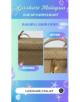 LORO PIANA EXTRA BAG L23 IN OSTRICH LEATHER (BAG SPA CLEANING, TREATMENT&CARE)