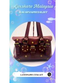 CELINE LEATHER HANDBAG WITH GOLD TONED RIVETS AND BUCKLES (BAG SPA CLEANING,NANO RESTORATION)