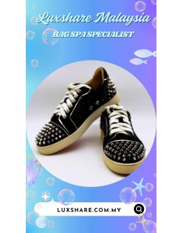 CHRISTIAN LOUBOUTIN VIEIRA BLACK GLITTER (SHOE CLEANING,NANO RESTORATION)
