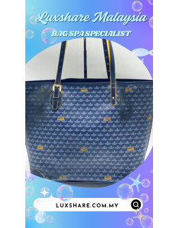 FAURE LE PAGE TOTE BAG IN BLUE AND YELLOW"NANO RESTORE AND BAG SPA SERVICE"