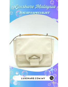 REED KRAFPOFF BAG IN WHITE " BAG SPA SERVICE AND TREATMENT LEATHER"