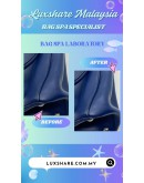 PRADA BLUE SAFFAIANO LEATHER DOUBLE ZIP TOTE BAG (BAG SPA CLEANING, COLOUR TOUCH UP)