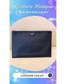 PRADA SAFFIANO LEATHER POUCH (LEATHER REPLACEMENT,ZIP HEAD REPLACEMENT)