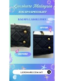 PRADA BLACK QUILTED TESSUTO NYLON IMPUNTU CHAIN SHOULDER BAG (BAG SPA CLEANING,COLOR TOUCP UP)