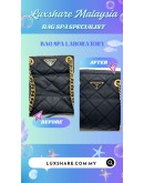 PRADA BLACK QUILTED TESSUTO NYLON IMPUNTU CHAIN SHOULDER BAG (BAG SPA CLEANING,COLOR TOUCP UP)