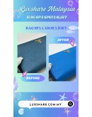 PRADA COBALT BLUE SAFFIANO LEATHER LONG ZIP AROUND WALLET (BAG SPA CLEANING,NANO RESTORATION)