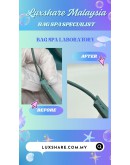 PPRADA GALLERIA SMALL DOUBLE ZIPTOTE BAG IN BLUE (BAG SPA CLEANING, OIL EDGE ON BAG TAG PART)