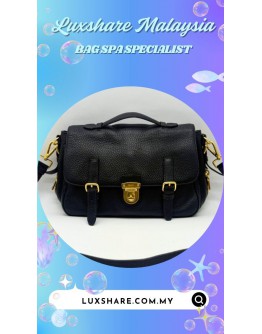 PRADA VITELLO DAINO FLAP-LOCK MESSENGER BAG (BAG SPA CLEANING, TREATMENT&CARE)