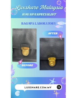 PRADA VITELLO DAINO FLAP-LOCK MESSENGER BAG (BAG SPA CLEANING, TREATMENT&CARE)