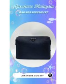 PRADA SAFFIANO LEATHER POUCH (BAG SPA CLEANING,OIL EDGE)