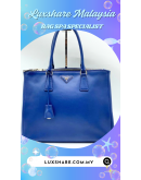 PRADA SAFFIANO LUX LEATHER HANDBAG IN DARK BLUE " NANO RESTORE AND BAG SPA SERVICE"