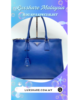 PRADA SAFFIANO LUX LEATHER HANDBAG IN DARK BLUE " NANO RESTORE AND BAG SPA SERVICE"