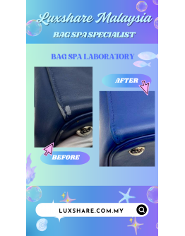 PRADA SAFFIANO LUX LEATHER HANDBAG IN DARK BLUE " NANO RESTORE AND BAG SPA SERVICE"