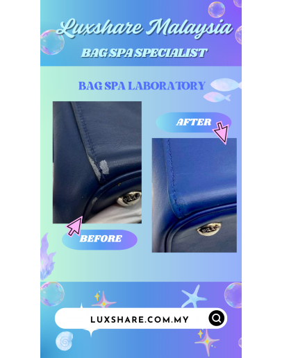 PRADA SAFFIANO LUX LEATHER HANDBAG IN DARK BLUE " NANO RESTORE AND BAG SPA SERVICE"