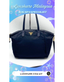 PRADA SHOULDER HANDLE HANDBAG IN BLACK NYLON WITH STRAP AND GOLD HARDWARE" INNER LINING REPLACEMENT AND BAG SPA SERVICE"