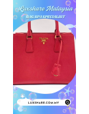 PRADA SAFFIANO HANDBAG IN RED WITH STRAP"LEATHER REPLACEMENT AND BAG SPA SERVICE"