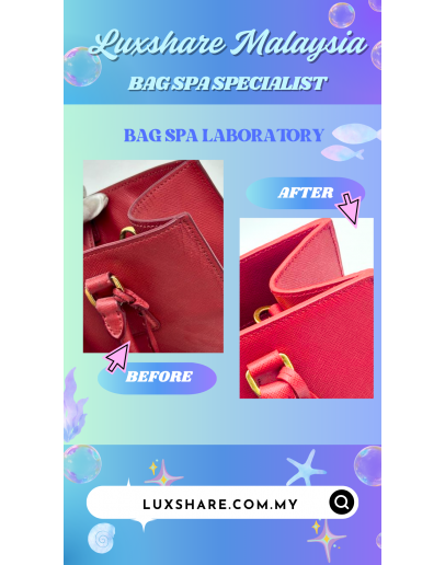 PRADA SAFFIANO HANDBAG IN RED WITH STRAP"LEATHER REPLACEMENT AND BAG SPA SERVICE"