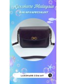 SALVATORE FERRAGAMO SANDRINE GANCINI CROSSBODY BAG IN DARK PURPLE (BAG SPA CLEANING,COLOR TOUCP UP)