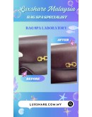 SALVATORE FERRAGAMO SANDRINE GANCINI CROSSBODY BAG IN DARK PURPLE (BAG SPA CLEANING,COLOR TOUCP UP)