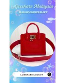 FERRAGAMO SMALL STUDIO BOX BAG IN RED (NANO RESTORATION, BAG SPA CLEANING)