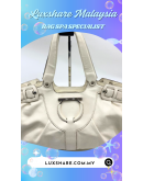 SALVATORE FERRAGAMO HANDBAG IN OFF WHITE AND SILVER HARDWARE" DEEP CLEANING AND BAG SPA SERVICE"