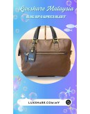 TUMI BEACON HILL BRANCH SLIM LAPTOP LEATHER BRIEF IN BROWN (BAG SPA CLEANING,COLOR TOUCH UP)
