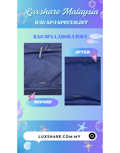  TUMI BACKPACK IN NAVYBLUE" DEEP CLEANING AND BAG SPA SERVICE"