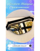 VERSACE BAROCCO PRINT HARNESS BELT BAG IN MULTICOLOR CANVAS (BAG SPA CLEANING, NANO RESTORATION)