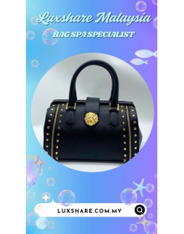 VERSACE VERSUS STUDDED LEATHER HANDBAG (BAG SPA CLEANING,HOOK REPLACEMENT)