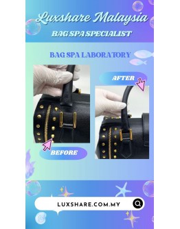 VERSACE VERSUS STUDDED LEATHER HANDBAG (BAG SPA CLEANING,HOOK REPLACEMENT)